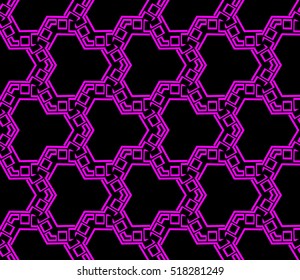 abstract geometric seamless pattern. vector. purple. neon