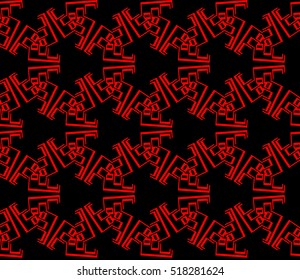 abstract geometric seamless pattern. vector. red and black