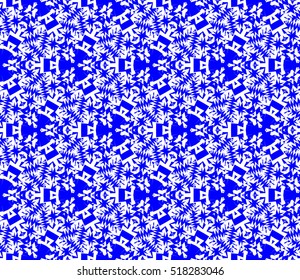 abstract geometric seamless pattern. vector. blue. neon