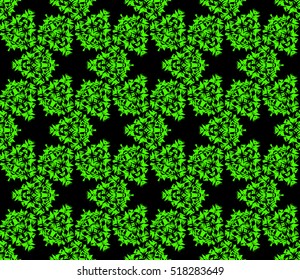 abstract geometric seamless pattern. vector. green and black. neon