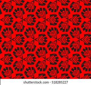 abstract geometric seamless pattern. vector. red and black