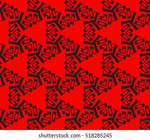 abstract geometric seamless pattern. vector. red and black