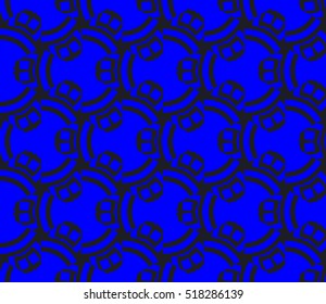 abstract geometric seamless pattern. vector. blue. neon