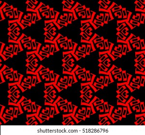 abstract geometric seamless pattern. vector. red and black