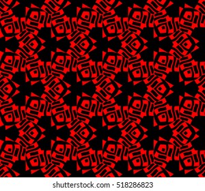 abstract geometric seamless pattern. vector. red and black