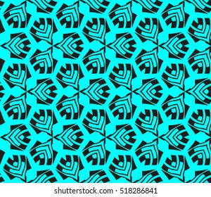 abstract geometric seamless pattern. vector. blue. neon