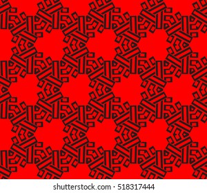 abstract geometric seamless pattern. vector. red and black