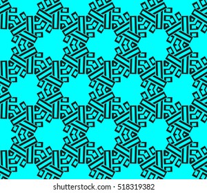 abstract geometric seamless pattern. vector. blue. neon