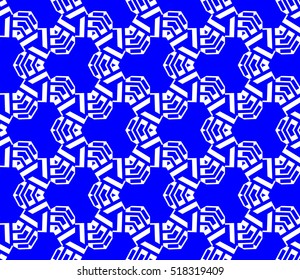 abstract geometric seamless pattern. vector. blue. neon