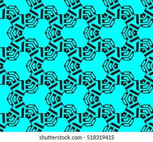 abstract geometric seamless pattern. vector. blue. neon