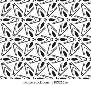 abstract geometric seamless pattern. vector. white and black