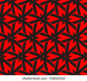 abstract geometric seamless pattern. vector. red and black