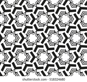 abstract geometric seamless pattern. vector. white and black