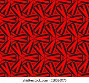 abstract geometric seamless pattern. vector. red and black