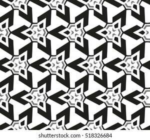 abstract geometric seamless pattern. vector. white and black