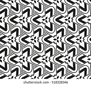 abstract geometric seamless pattern. vector. white and black