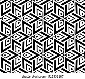 abstract geometric seamless pattern. vector. white and black