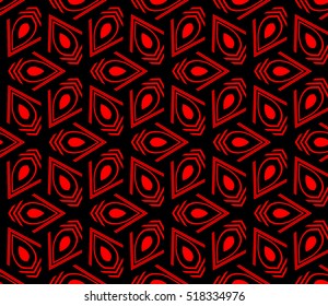 abstract geometric seamless pattern. vector. red and black