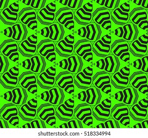 abstract geometric seamless pattern. vector. green and black. neon