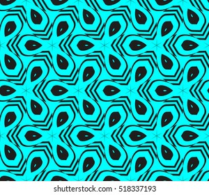 abstract geometric seamless pattern. vector. blue. neon