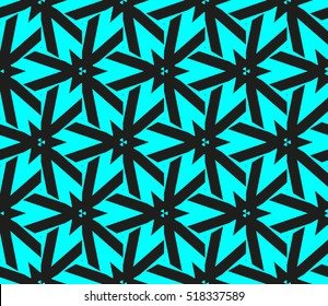 abstract geometric seamless pattern. vector. blue. neon