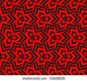 abstract geometric seamless pattern. vector. red and black