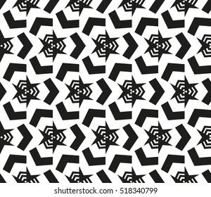 abstract geometric seamless pattern. vector. white and black