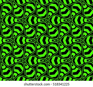 abstract geometric seamless pattern. vector. green and black. neon