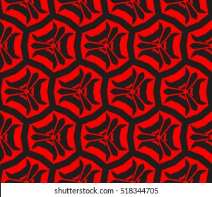 abstract geometric seamless pattern. vector. red and black