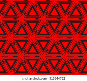 abstract geometric seamless pattern. vector. red and black