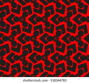 abstract geometric seamless pattern. vector. red and black