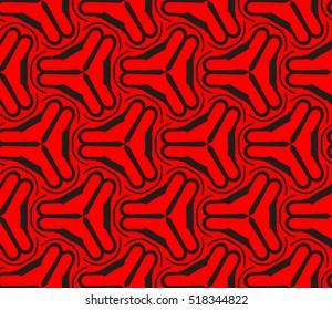 abstract geometric seamless pattern. vector. red and black