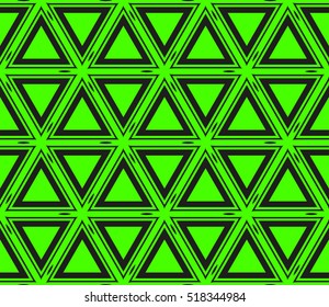 abstract geometric seamless pattern. vector. green and black. neon
