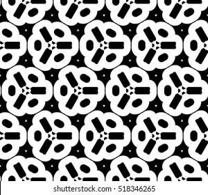 abstract geometric seamless pattern. vector. white and black