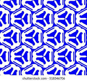abstract geometric seamless pattern. vector. blue. neon