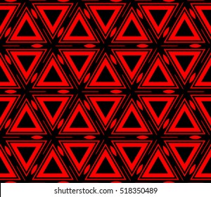 abstract geometric seamless pattern. vector. red and black