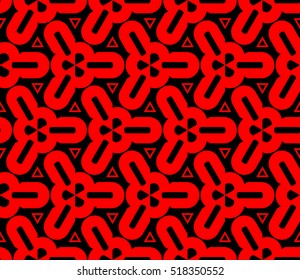 abstract geometric seamless pattern. vector. red and black