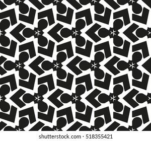 abstract geometric seamless pattern. vector. white and black
