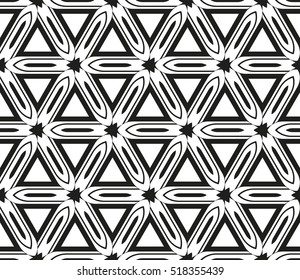 abstract geometric seamless pattern. vector. white and black