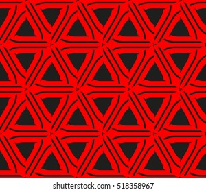 abstract geometric seamless pattern. vector. red and black