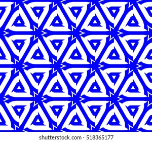abstract geometric seamless pattern. vector. blue. neon