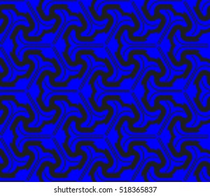 abstract geometric seamless pattern. vector. blue. neon
