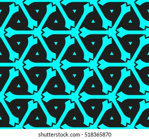 abstract geometric seamless pattern. vector. blue. neon