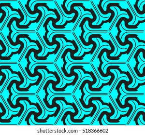 abstract geometric seamless pattern. vector. blue. neon