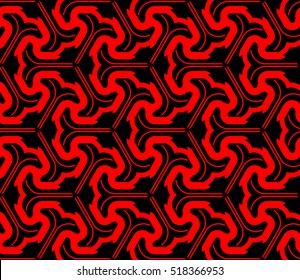 abstract geometric seamless pattern. vector. red and black