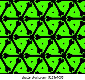 abstract geometric seamless pattern. vector. green and black. neon