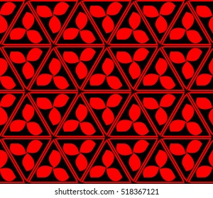 abstract geometric seamless pattern. vector. red and black