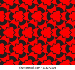 abstract geometric seamless pattern. vector. red and black