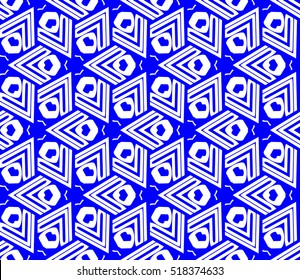 abstract geometric seamless pattern. vector. blue