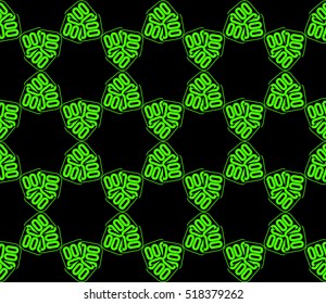 abstract geometric seamless pattern. vector. green and black